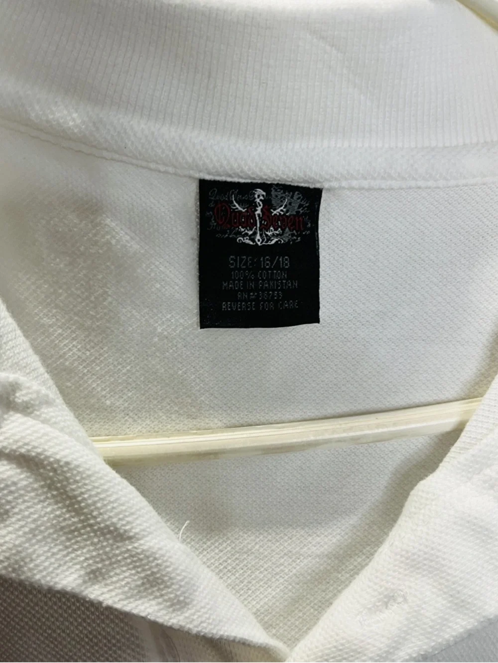 🐱❤️‍🔥Quad Seven EUC Girls White Polo Blouse - Lightweight Short Sleeve - Picture 4 of 5